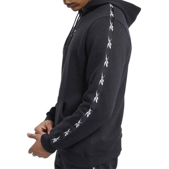 3/$20 Men’s Reebok Black Pullover Hoodie with Logos and Kangaroo Pocket (Medium) - Picture 1 of 16